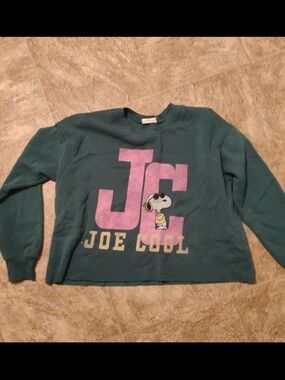 Joe Cool snoopy Graphic Pullover Sweatshirt - Teal